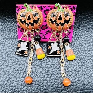BJ PUMPKIN CANDY CORN EARRINGS NWT They are here!